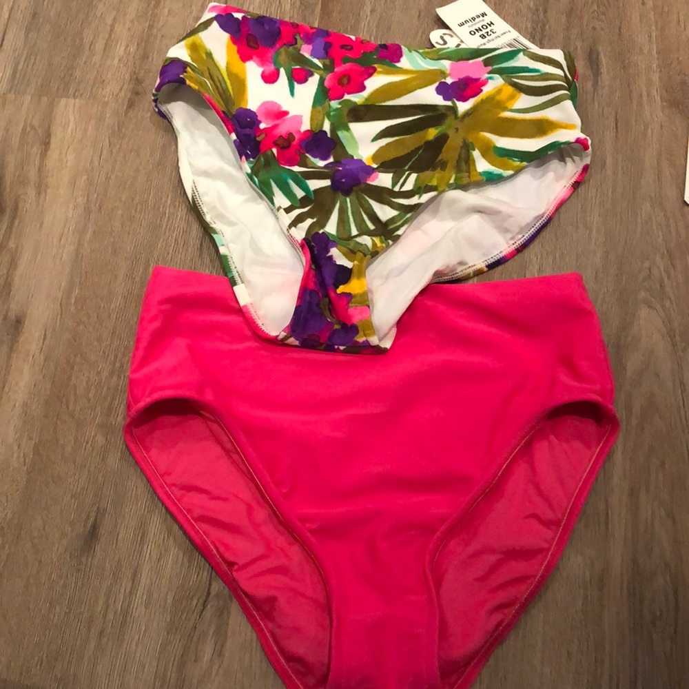 2 high waisted bathing suit bottoms